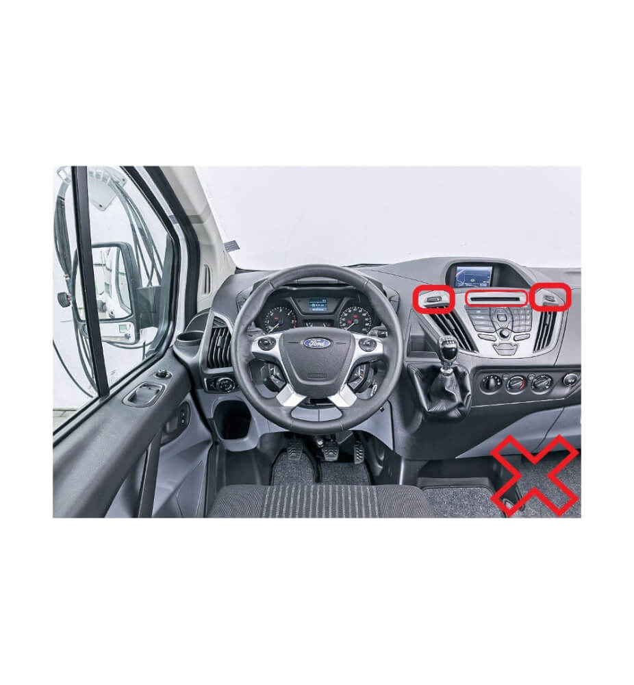 Переходная рамка для установки в Ford Transit (2014+) RedMOD RAM-9448 (для комплектации без CD)