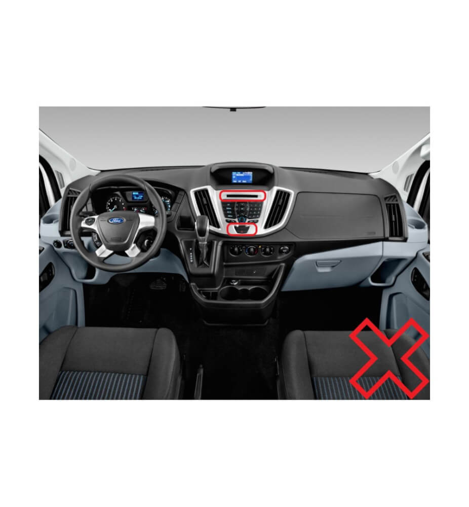 Переходная рамка для установки в Ford Transit (2014+) RedMOD RAM-9448 (для комплектации без CD)